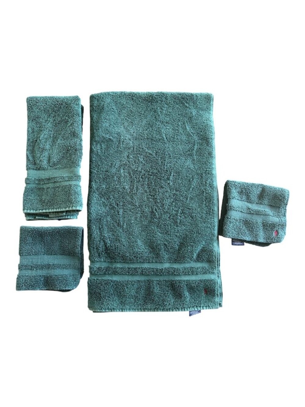 Ralph Lauren Polo Blue Label Towel Set Of Four Forest Green VTG
